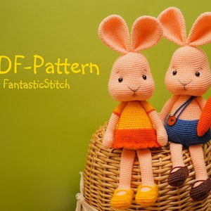 Häkelanleitung Osterhasen Karotte Hase Ostern Amigurumi Instant Download PDF 35 Seiten Bild 1