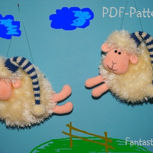 Cappello Amigurumi all'uncinetto con motivo pecora, cappello pasquale per bambini, download istantaneo PDF 18 pagine