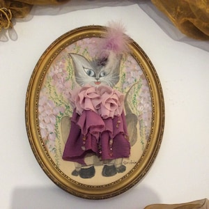 Chats vêtements Lilli Aquarelle avec mousseline de soie, piuma60s-encadré 50 s 60 s costume