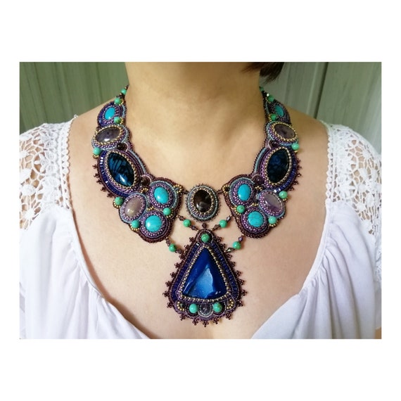 TULUM TURQUOISE STATEMENT NECKLACE - Panacea Jewelry