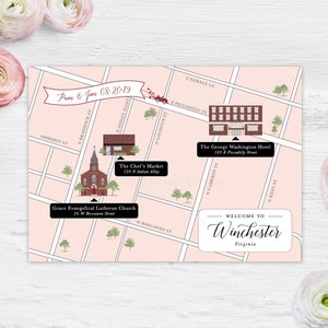IMPRESSÃO DIGITAL Winchester VA mapa salvar a data | Cartão Postal | Cartão de boas-vindas | Personalizado