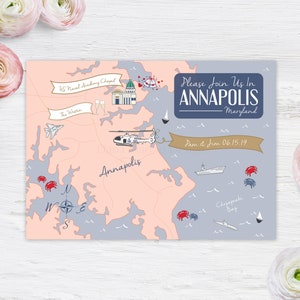 DIGITAL DRUCKBARE Annapolis MD Karte Save the Date | Postkarte | Willkommenskarte | Angepasst