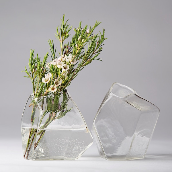 Handblown Glass Bud Geo Vase