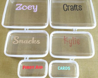 Personalized Custom Poshfolio Hard Shell Clear Double Zip Cases for Organization - 3 sizes available