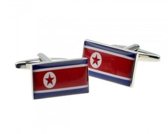 South Korea Flag Cufflinks Personalised Engraved Keepsake Box