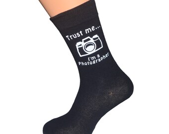 Trust me I/'m a Chef with Hat Image Mens Black Socks