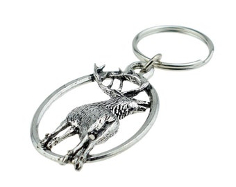 Roaring Stag Handcrafted from Solid English Pewter In the UK Key Ring