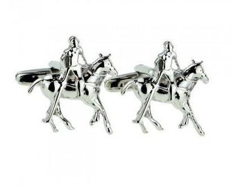 Gascoigne Handmade Ancient Polo Player Pattern Cufflinks