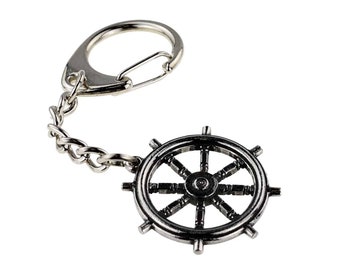 Organza Bag Paddle Steamer Handmade Pewter Key ring