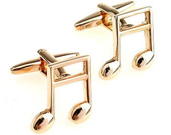 English Made Pewter Cufflinks Music Quaver Notes Presented in a Box