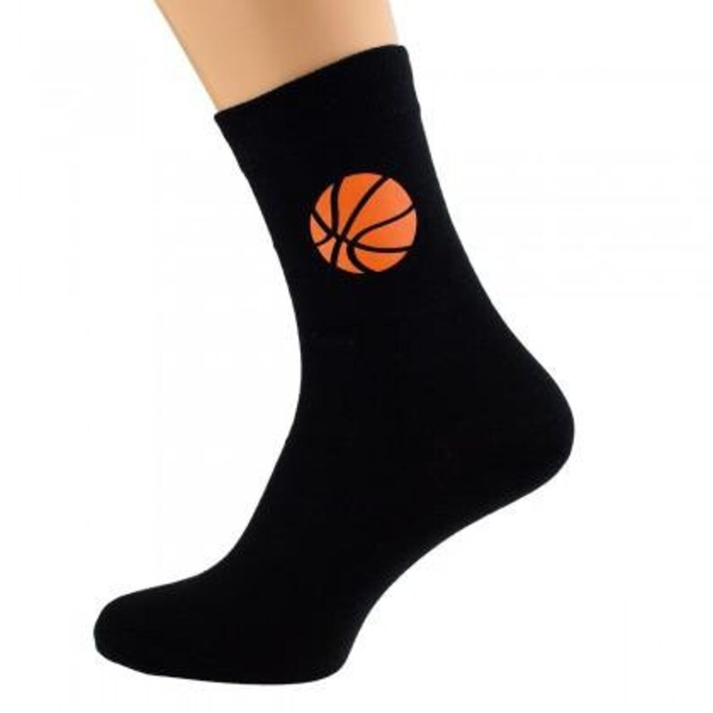 Basketball Sports Design Mens Black Socks