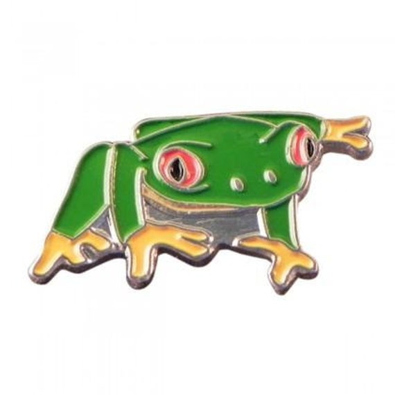 Green Tree Frog Metal Enamel Lapel Pin Badge Etsy