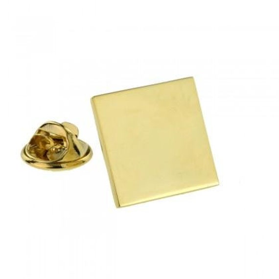 Plain Square Gold Plated lapel Pin Badge Etsy