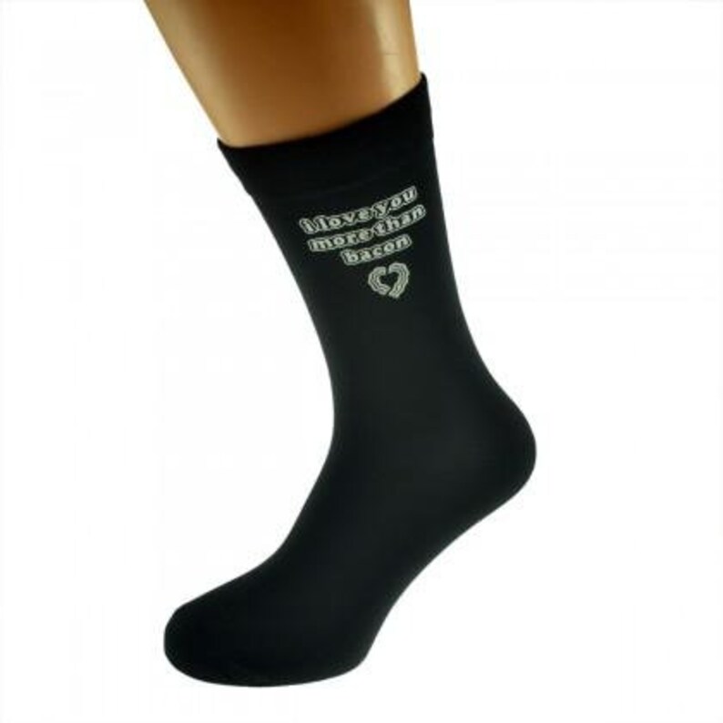 I Love you More Than Bacon Romantic Valentine Socks