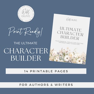 Character Creation Toolkit, Comprehensive Author Worksheets, Novel Character Builder, Printable PDF Pages