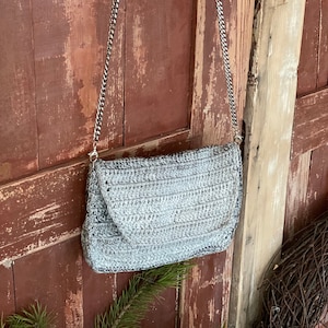 Crochet  Cross Body Bag / Chain Bag  / Small Evening Crochet Bag