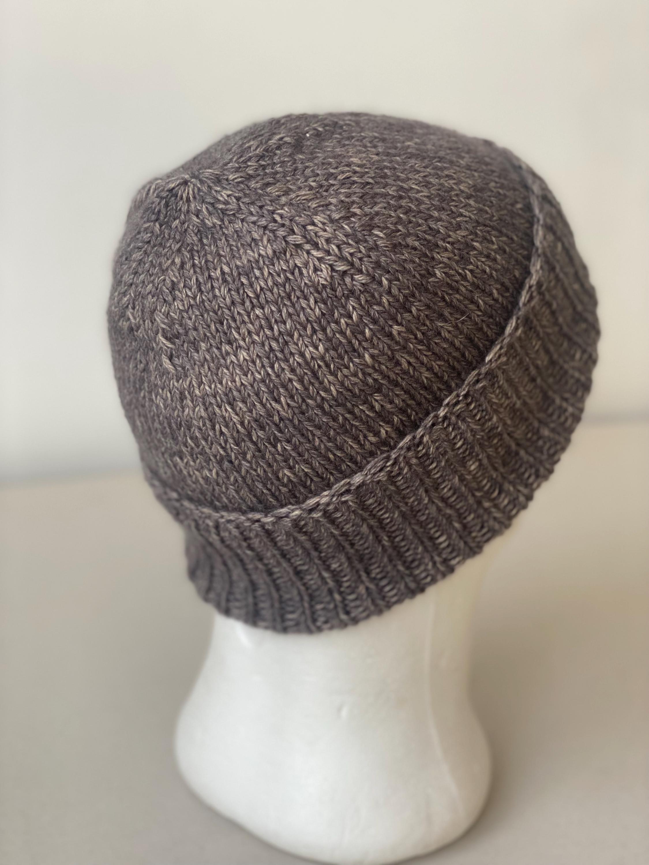 Maison Cashmere Ribbed Fisherman Beanie Brown Gray Knit  display picture 3