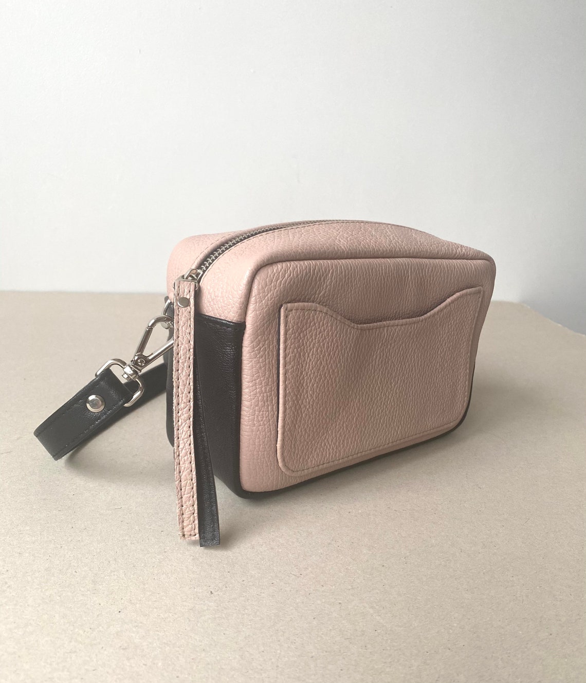 Blush Leather Crossbody Bag / Camera Bag/dusty Pink/ Textured - Etsy ...