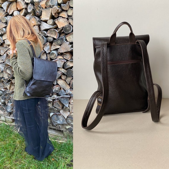 calf leather backpack