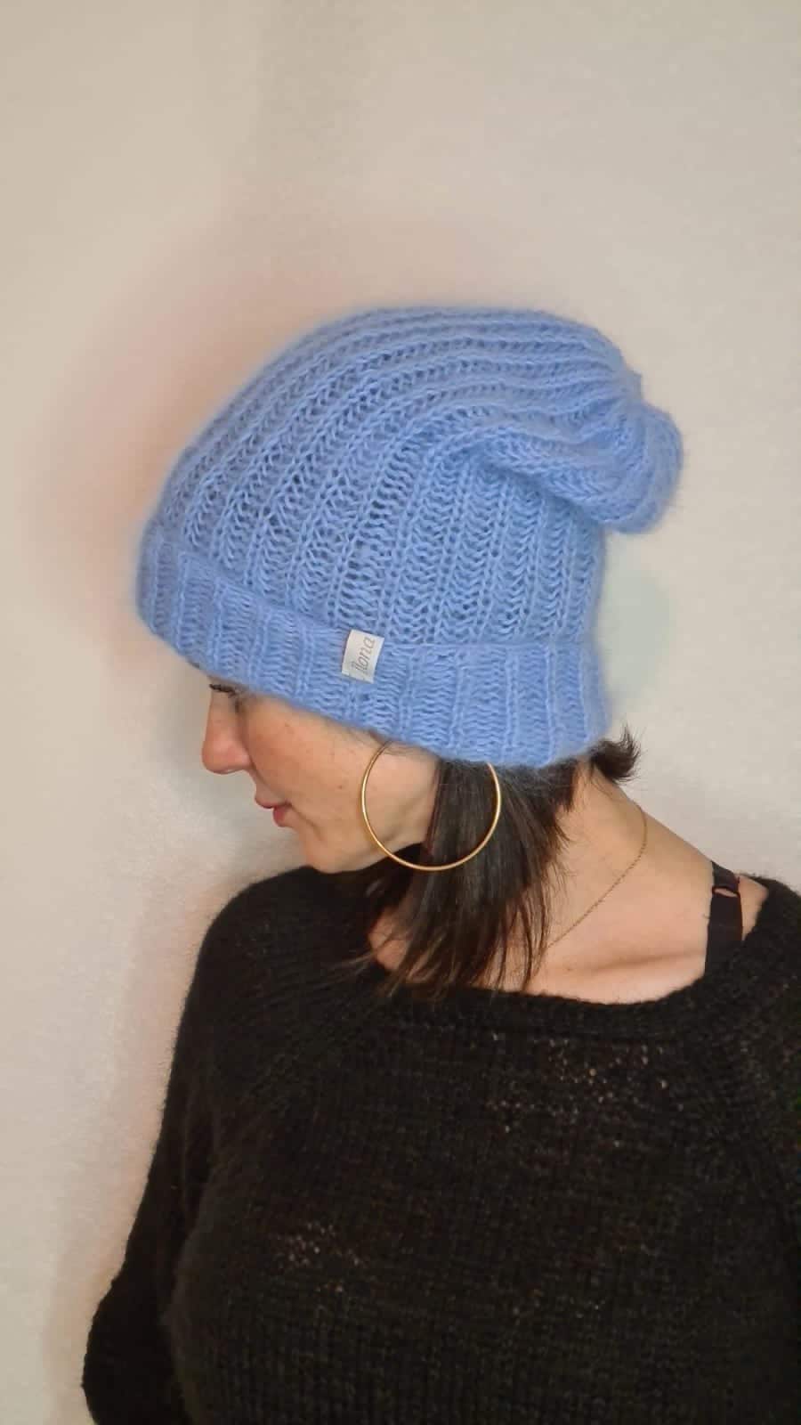 Angora mix cap hat blue fine knit angora_hat_blue_1800x1800.png?  main image 4