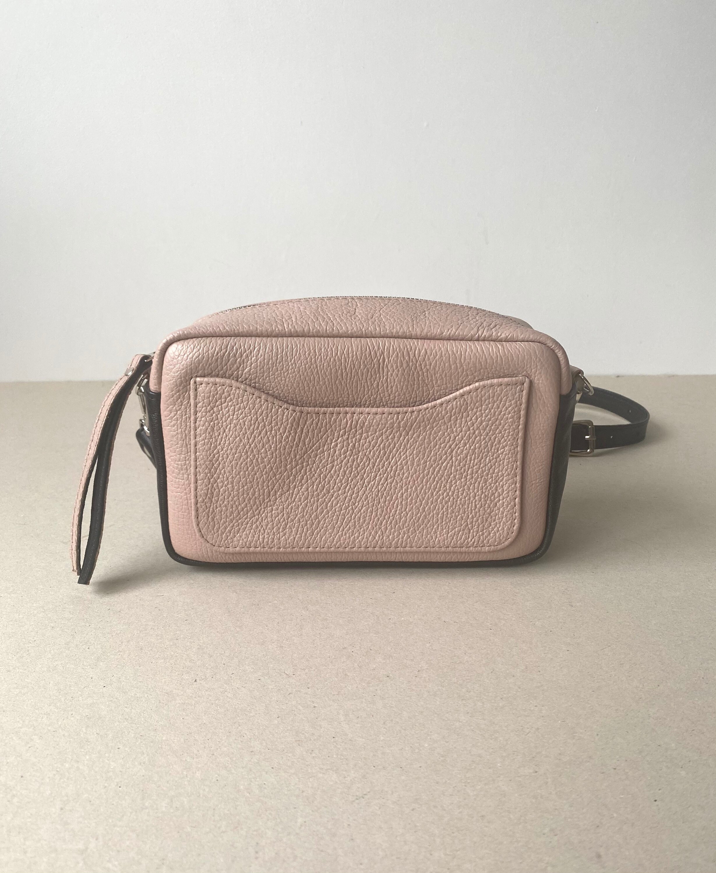 Blush Leather Crossbody Bag / Camera Bag/dusty Pink/ Textured Etsy UK