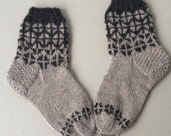 Organic Alpaca's Wool Hand Knitted  Socks / Warm Winter Socks 38/39