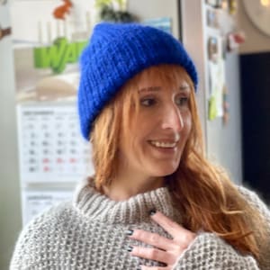 Royal Blue Mohair Beanie / Mohair Knit Hat / Lightweight Knit Hat