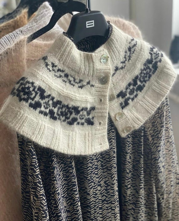 Large Alpaca Cashmere and Kidmohair Knit Collar/ Soft Neck