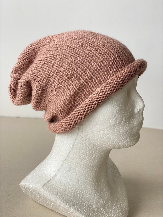 Hortensia Handmade Beige Tan Slouchy Beanie Hat Baby Alpaca Cable Knit Womens Hortensia | Accessories | Hortensia Handmade Beige Tan  main image 3