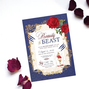 Beauty and the Beast Gender Reveal Invitation: Custom Belle Theme (Printable)