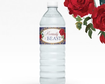 Beauty or Beast Water Bottle Labels: Gender Reveal printable files