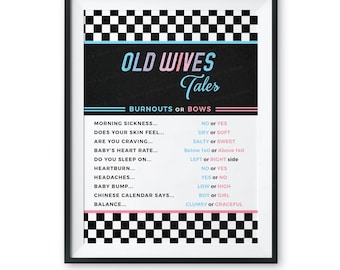 Old Wives Tales Gender Reveal Game Sign (Digital Download)