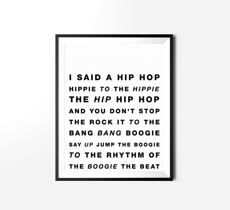 I Said The Hip Hop The Hippie I Said a Hip Hop Hippie to the Hippie printable art 8x10 | Etsy