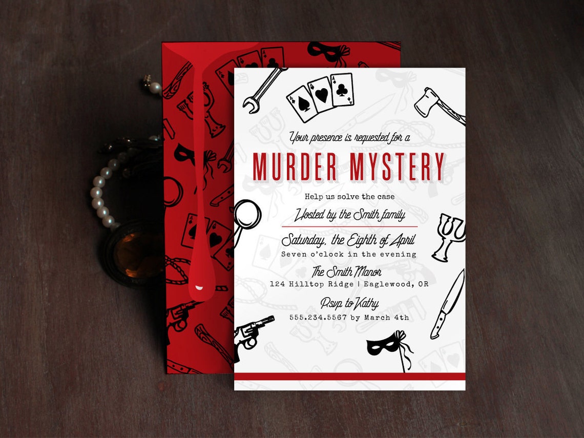 Templates Mystery Party Invitation