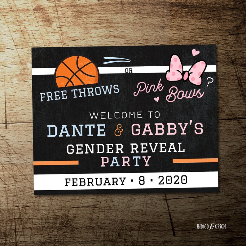 Download Free Throws or Pink Bows custom printable gender reveal ...