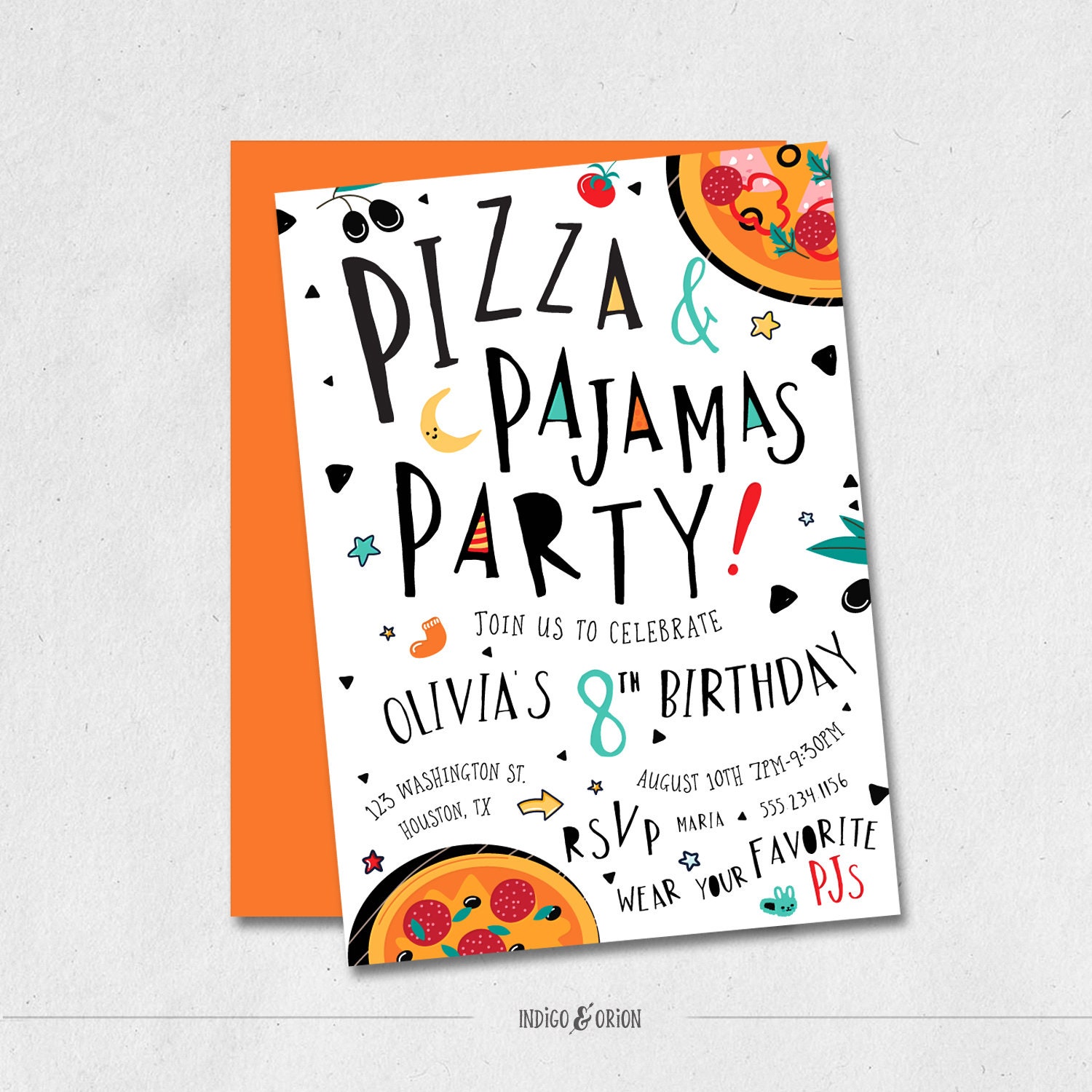 Pizza And Pajamas Birthday Party Decorations, Pizza And Pajamas Birthday  Party Ideas Girl Sleepover Slumber Spa Party Movie Night,Pizza Pajama