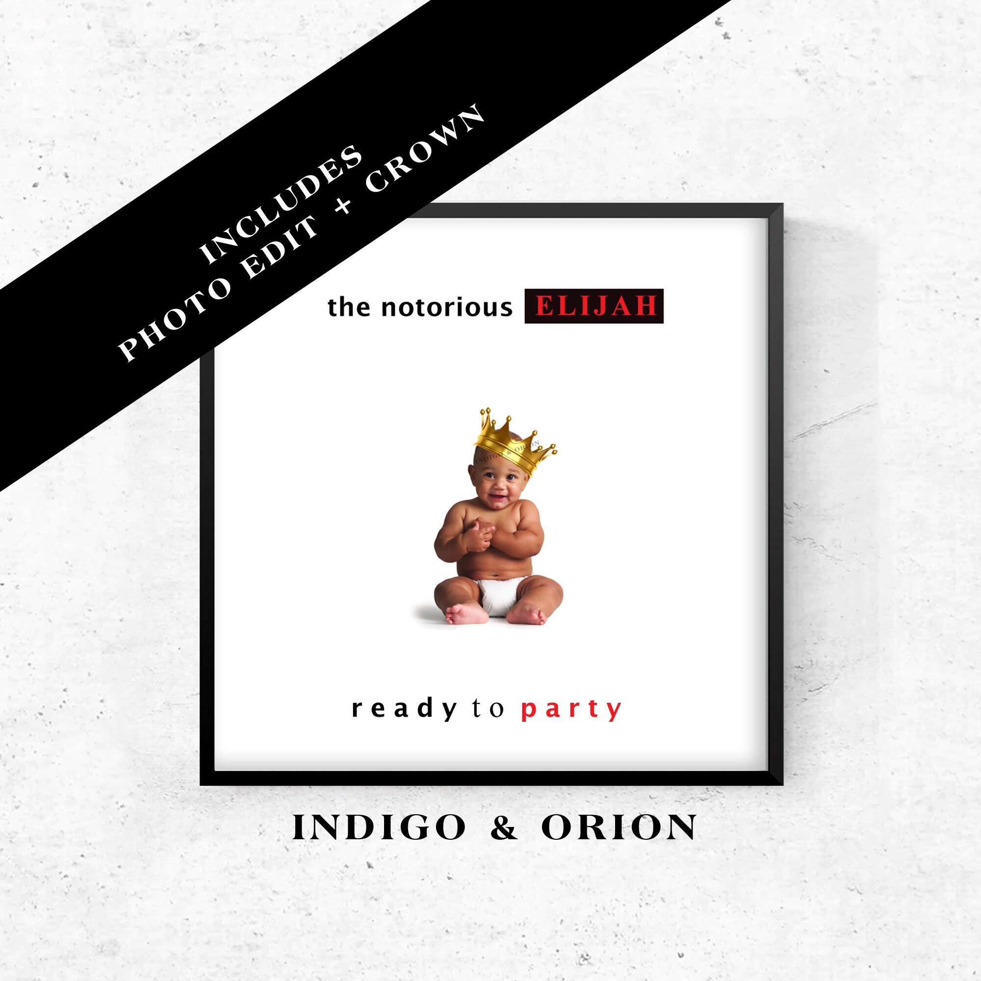 Notorious One Birthday Party Album Cover Printable Sign Etsy