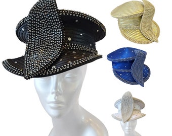 Vintage Deborah Hat / Gold Mesh and Wool Hat With Sequins  display picture 1