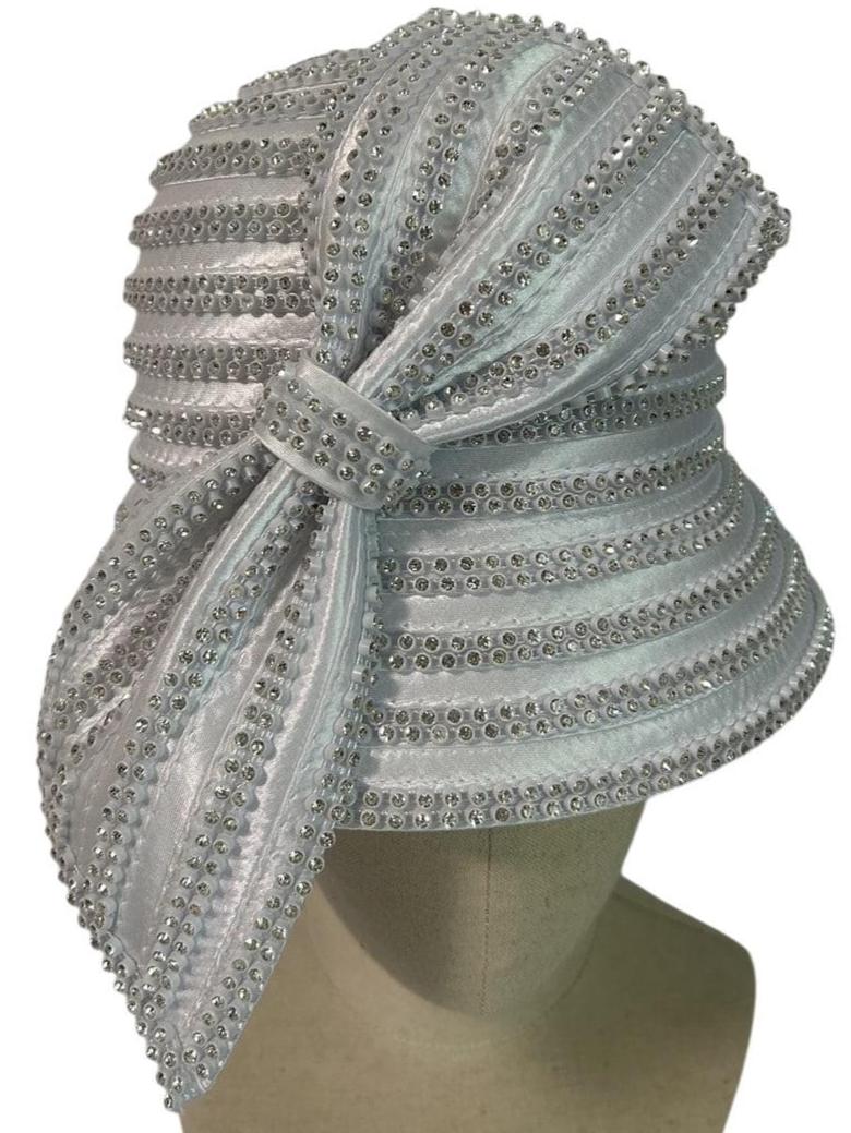 Rhinestone Satin Cloche Hat: Couture Derby Church Hat - Etsy display picture 2
