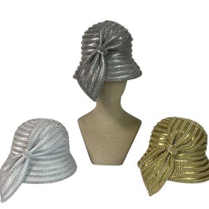 Gorgeous Metallic Silver Whittall & Shon Church Dress Hat Ladies Silver Church Hats| Shenor Collections - Shenor  main image 2