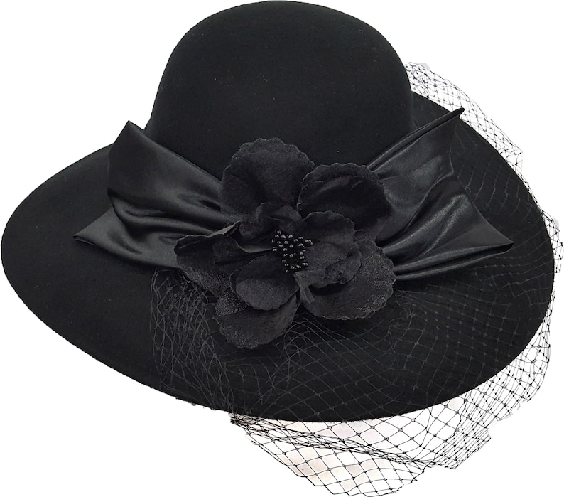 Women's Dressy Hat Fall Winter 100 Wool Felt Casual Dress Etsy