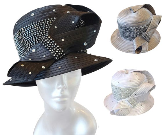 All Year Around Satin Ribbon Rhinestone Hat for Ladies  display picture 1
