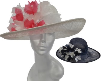 Women's Oversized Sinamay straw hat for Derby, Preakness, Easter Sunday Hat