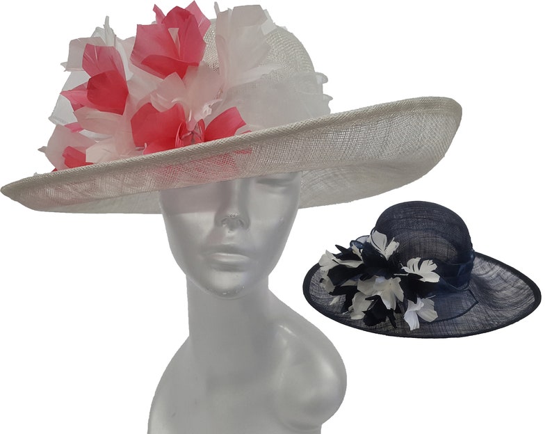 Women's Oversized Sinamay straw hat for Derby, Preakness, Easter Sunday Hat image 1