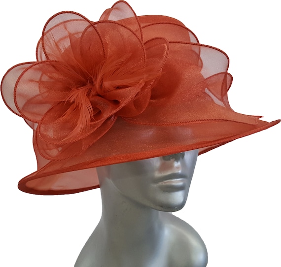 Dress Hat One Size Brown or Black Women/'s Swan Hat New York Church Derby