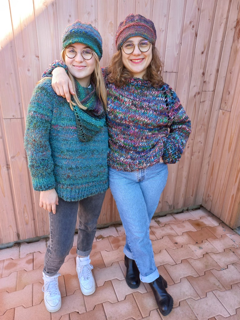 Le pull au bandana, en Cyochin Noro et Alpaga bouclé de Kremke . Collection Aquarêve Les Filles image 8