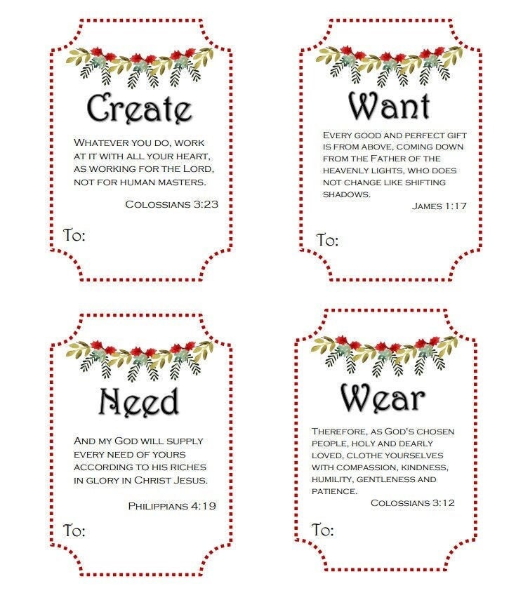 5 Gift Rule Scripture Gift Tags Printable - Etsy