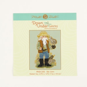 Mill Hill Kit, Kiwi Santa, Down Under Serie, Kreuzstich Kit, Bead Kit, incl gelochtes Papier, Garn, Perlen und Nadeln