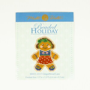 Mill Hill Kit, Lebkuchen Lass, Kreuzstich Stickpackung, Perlenset, Urlaub Serie 2021, Weihnachtsschmuck 2021