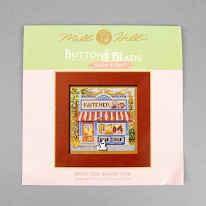 Butcher Shop Buttons & Beads Mill Hill Kit, kruissteek- en kralenpakket, incl. geperforeerd papier, draden, kralen en naalden